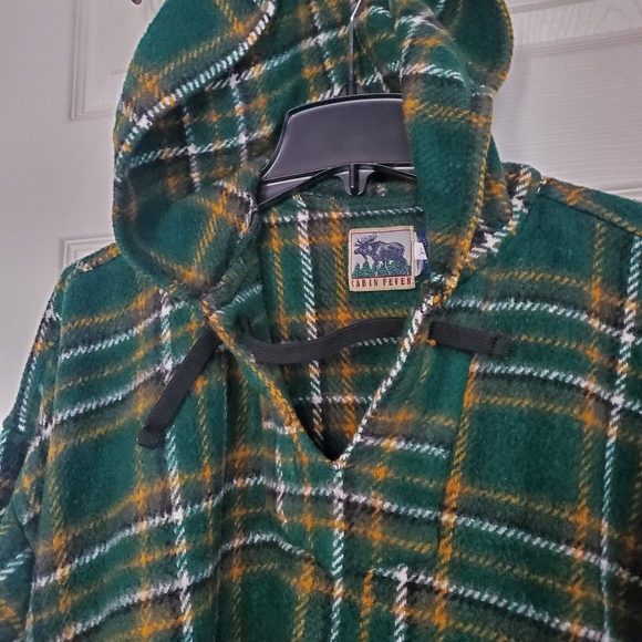 Cabin Fever Plaid Green Pullover Oversized Hoodie With Pockets Size XL Flanel - Picture 3 of 10